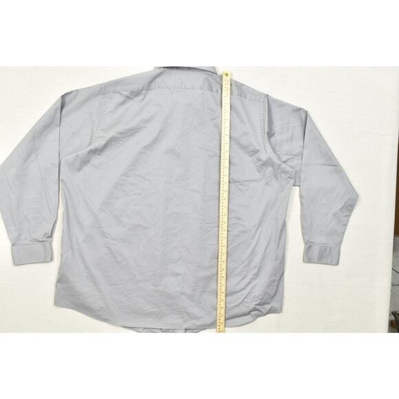 Van Heusen Big & Tall Size 19 36/37 Gray Stain Shield Long Sleeve Dress Shirt - Picture 5 of 8